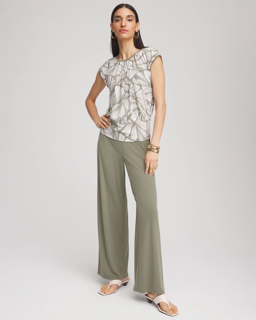 Petite Travelers™ Knit Wide-Leg Pants