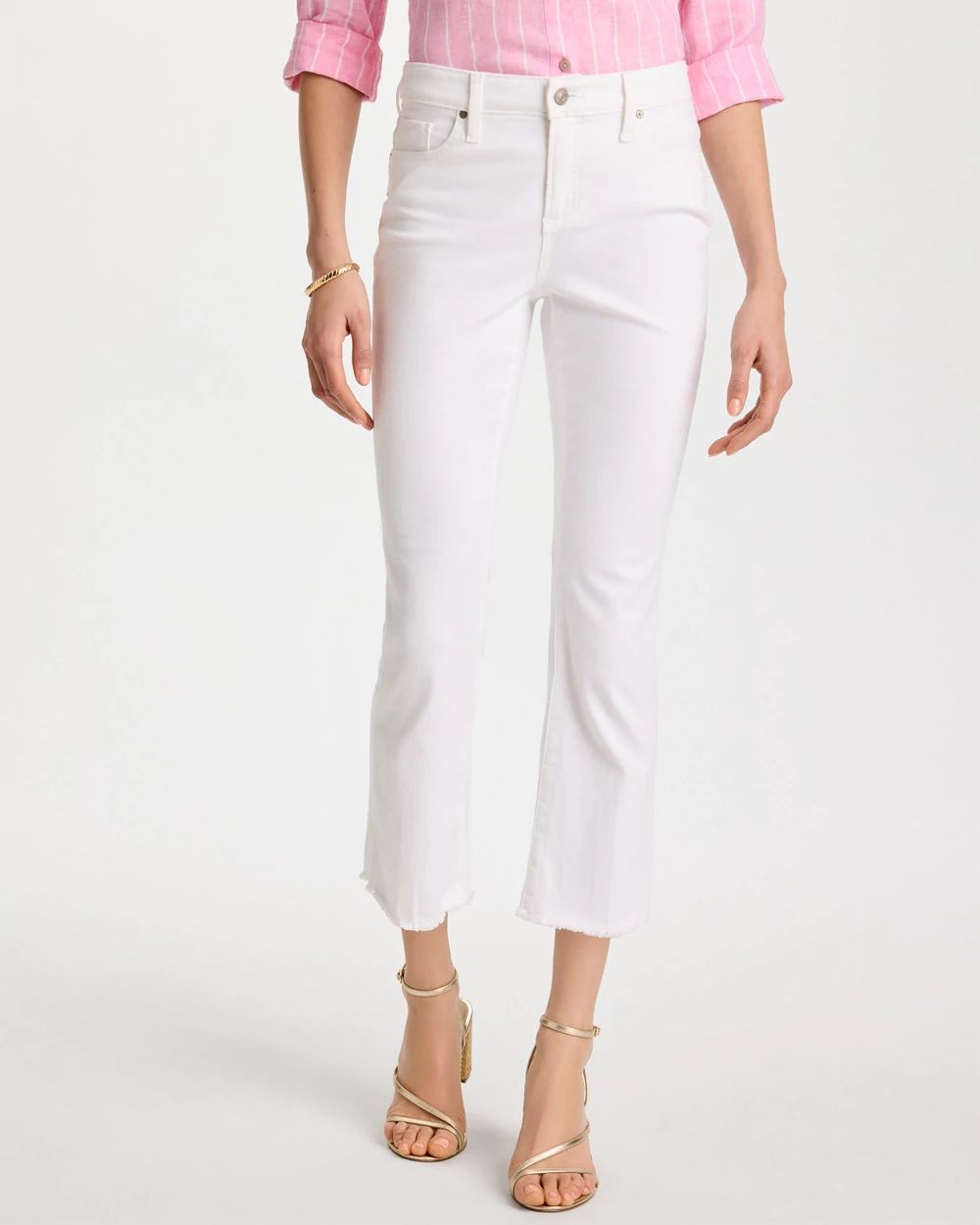 No-Stain Girlfriend Frayed Flared Jeans