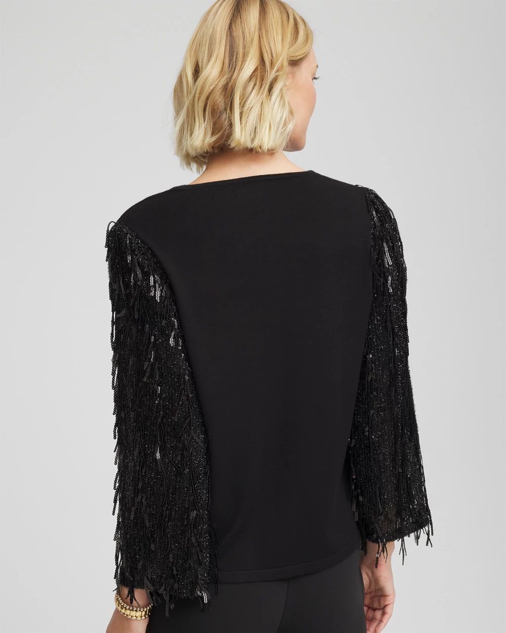Fringe Sequins Pullover Sweater