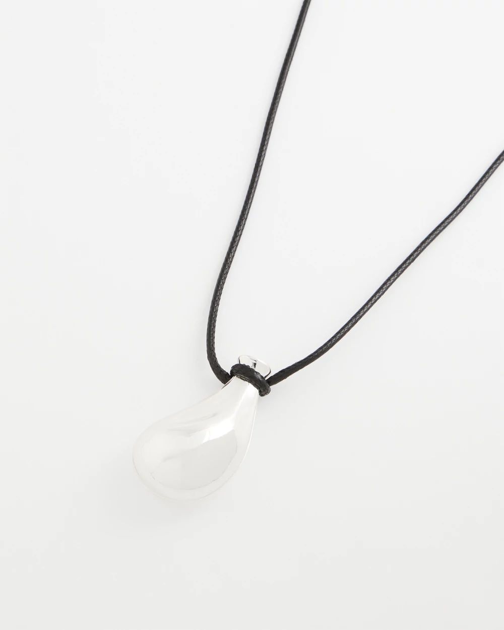 Silvertone Adjustable Pendant Necklace