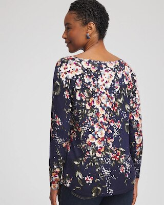 Ella Floral Bateau Pullover Sweater click to view larger image.