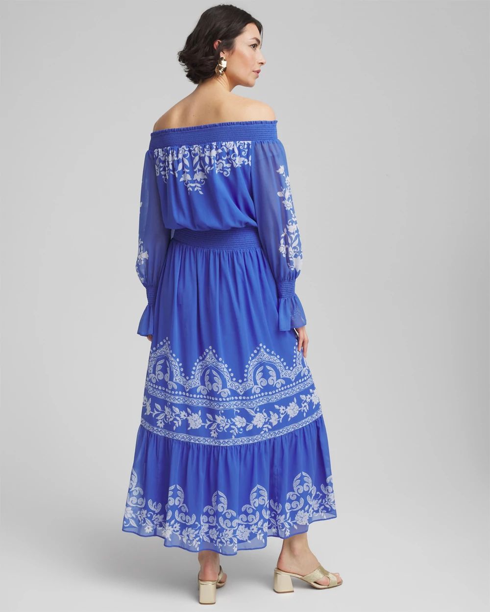 Petite Off-Shoulder Tiered Maxi Dress