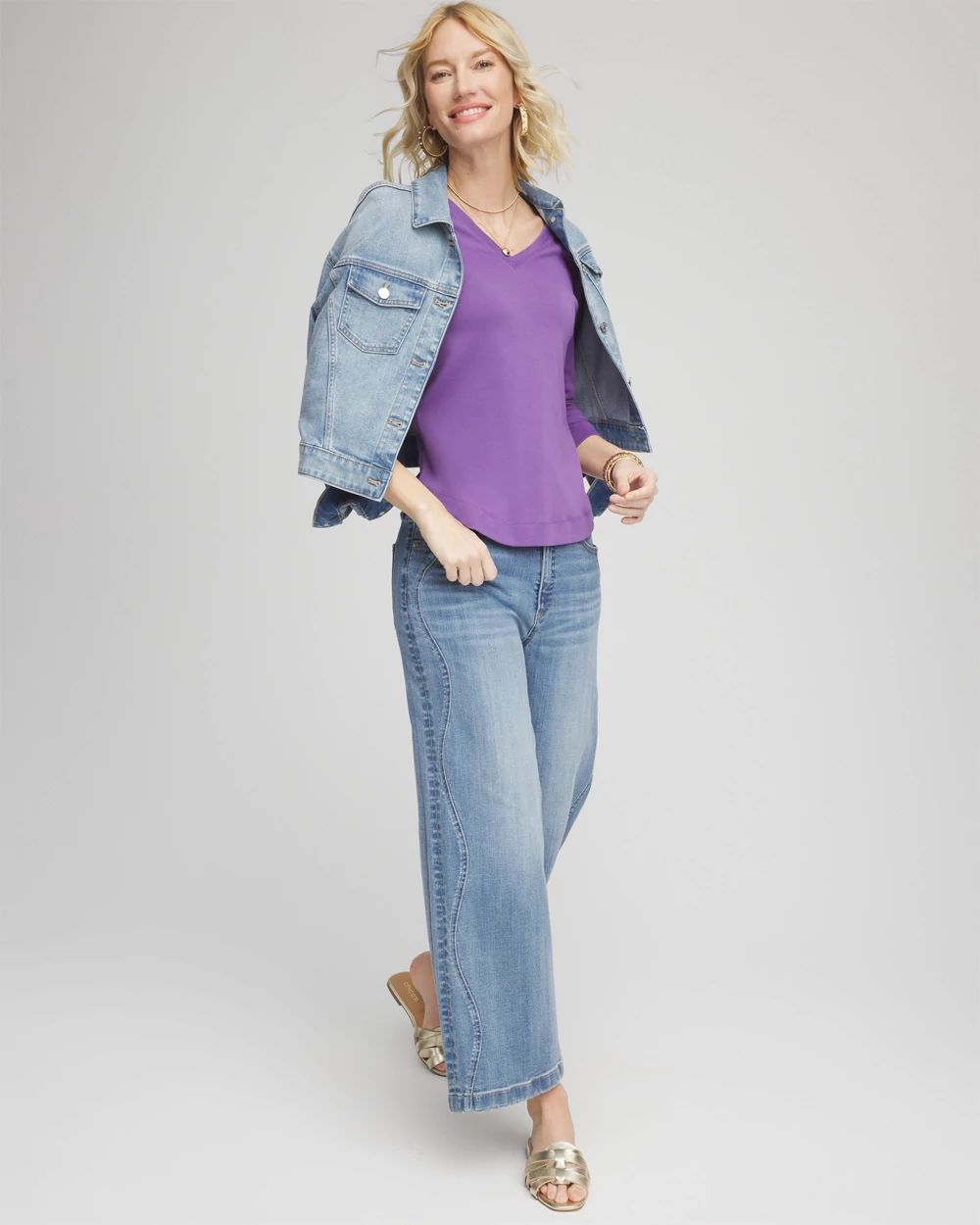 Everyday 3/4 Sleeve V-Neck Tee click to view larger image.