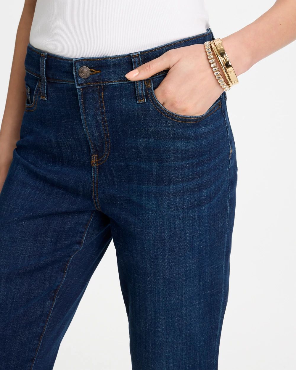 Girlfriend Slim Full-Length Jeans click to view larger image.