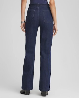 Pull-On Wide-Leg Trouser Jeans click to view larger image.