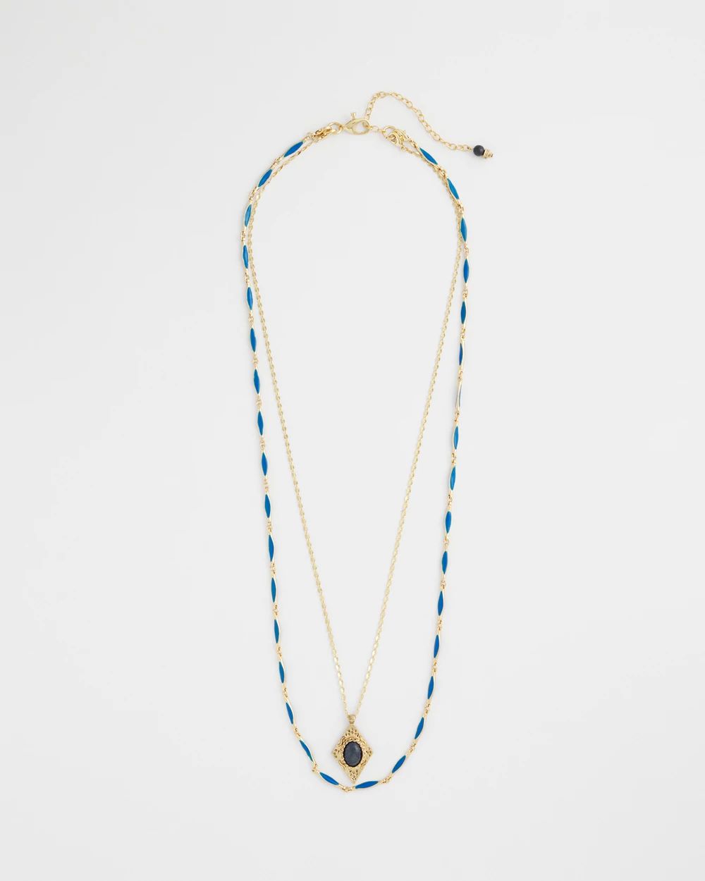 Double-Strand Sodalite Pendant Necklace