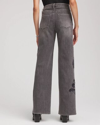 Printed High-Rise Wide-Leg Jean click to view larger image.