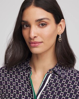 Mixed Metal Link Earrings click to view larger image.