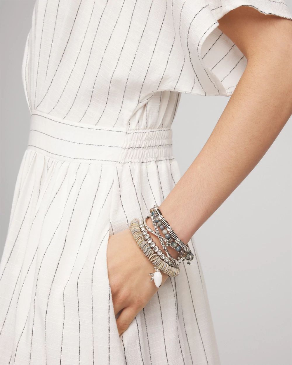 Agate Stretch Charm Bracelet