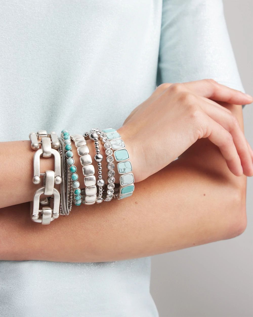 Silvertone Link Chain Bracelet click to view larger image.