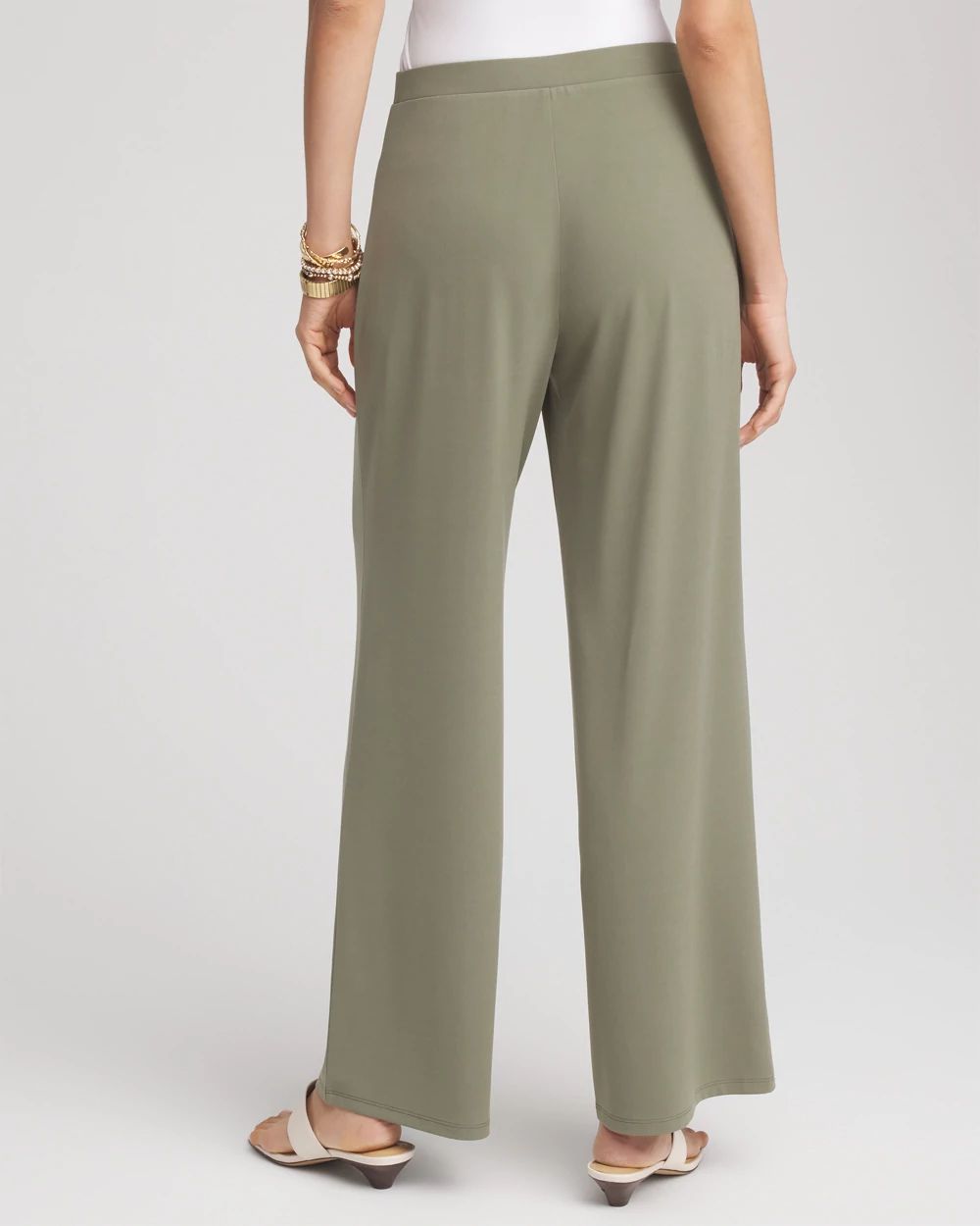 Petite Travelers™ Knit Wide-Leg Pants