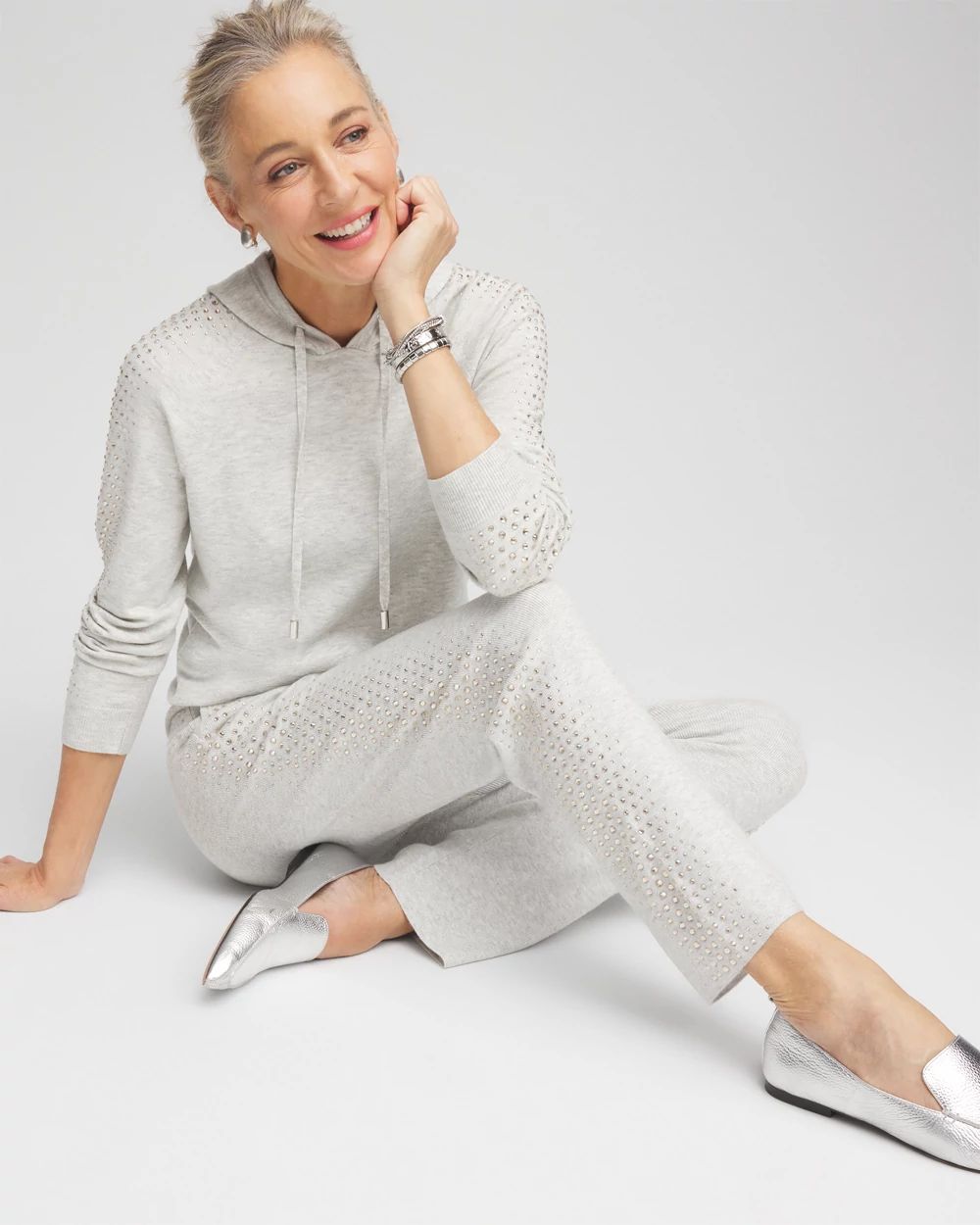 Zenergy® Luxe Cashmere Blend Rhinestone Ankle Pants