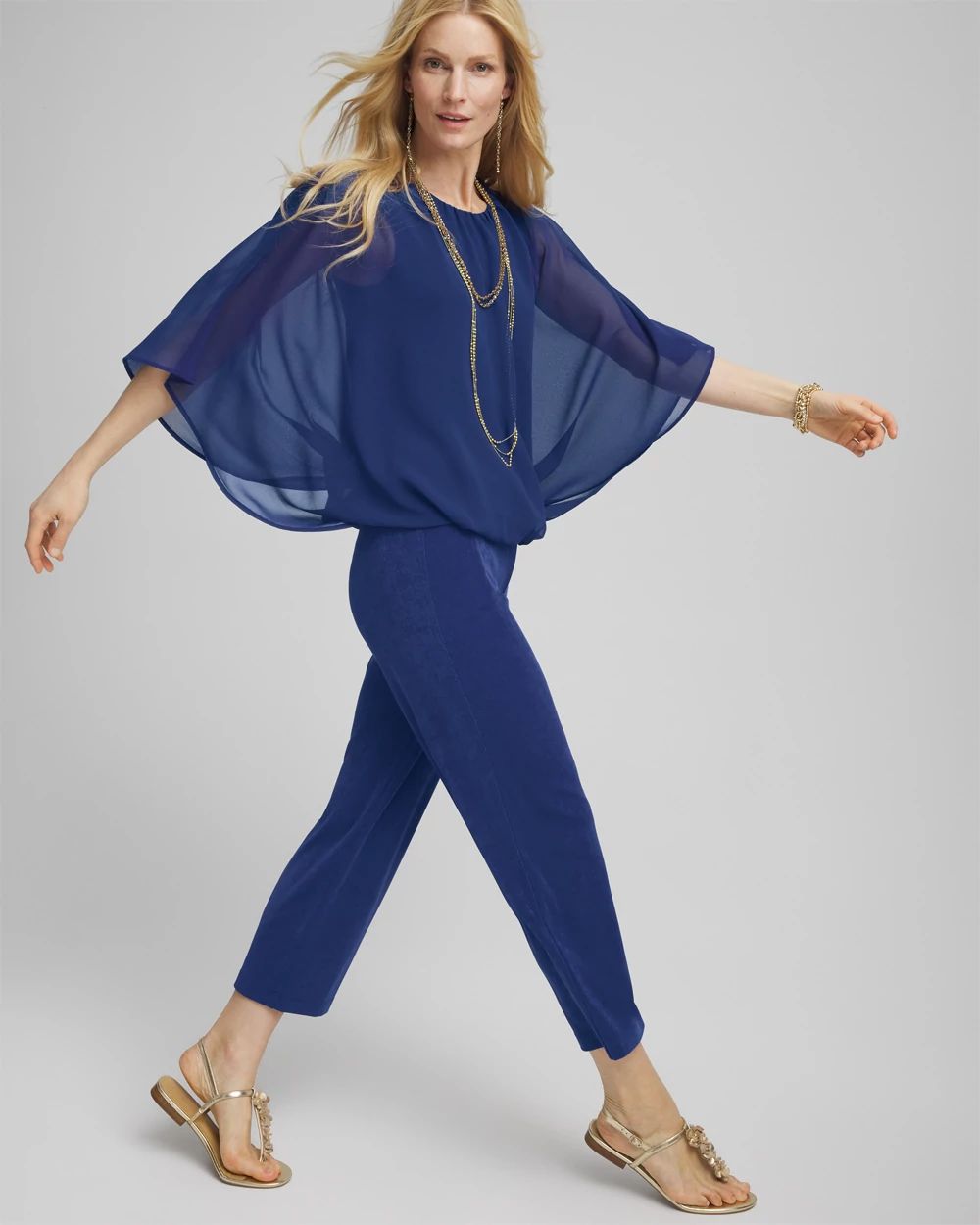 Travelers™ Collection Bubble Hem Chiffon Blouse click to view larger image.