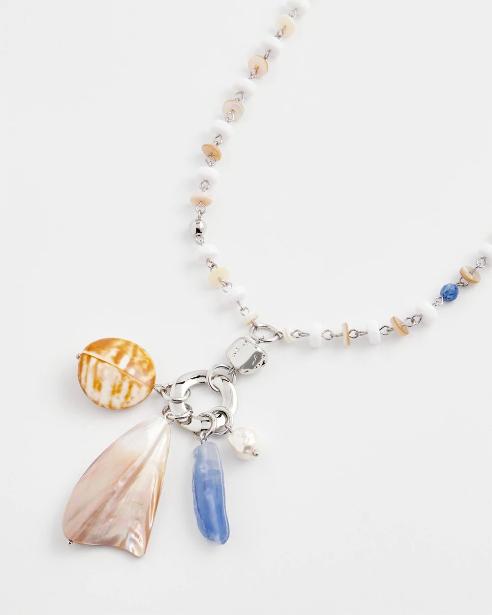 Seashell Beaded Pendant Necklace