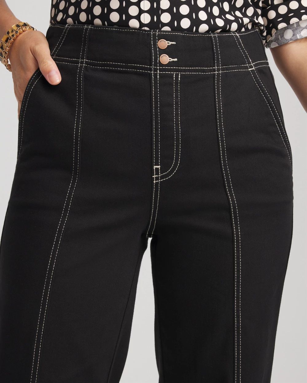 Pull-On Wide-Leg Jeans click to view larger image.