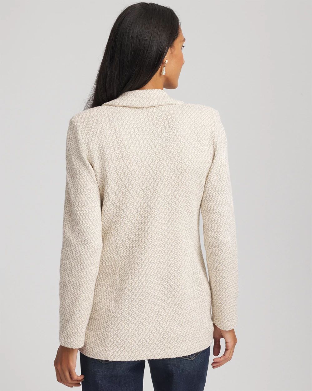 Metallic Rhinestone Sweater Blazer click to view larger image.