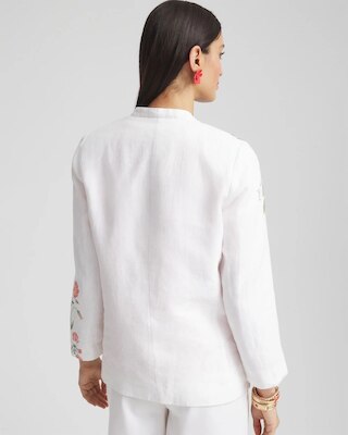 Floral Linen Non-Stretch Blazer click to view larger image.