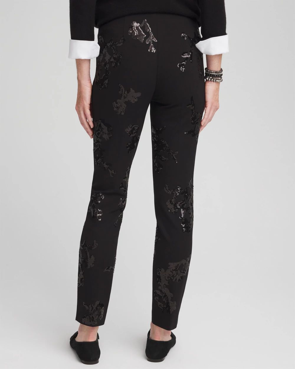 Juliet Floral Sequin Ankle Pants