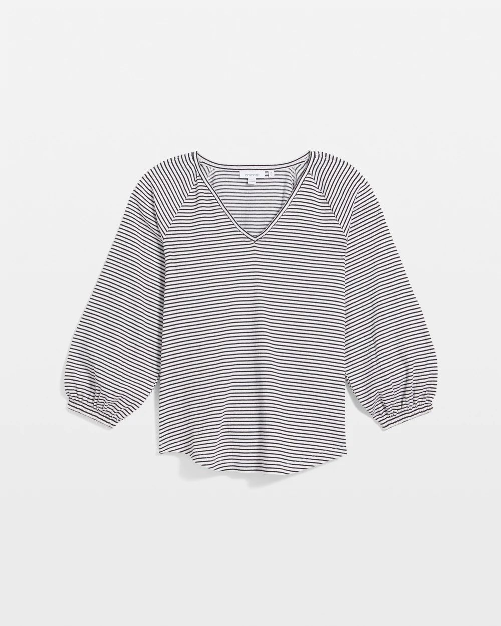 Striped Crinkled Raglan Top click to view larger image.