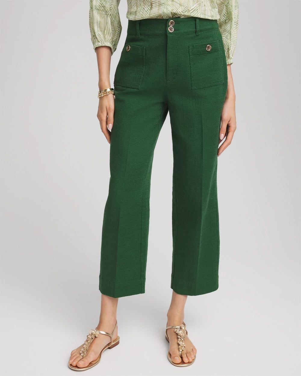 Cropped Straight-Leg Pants