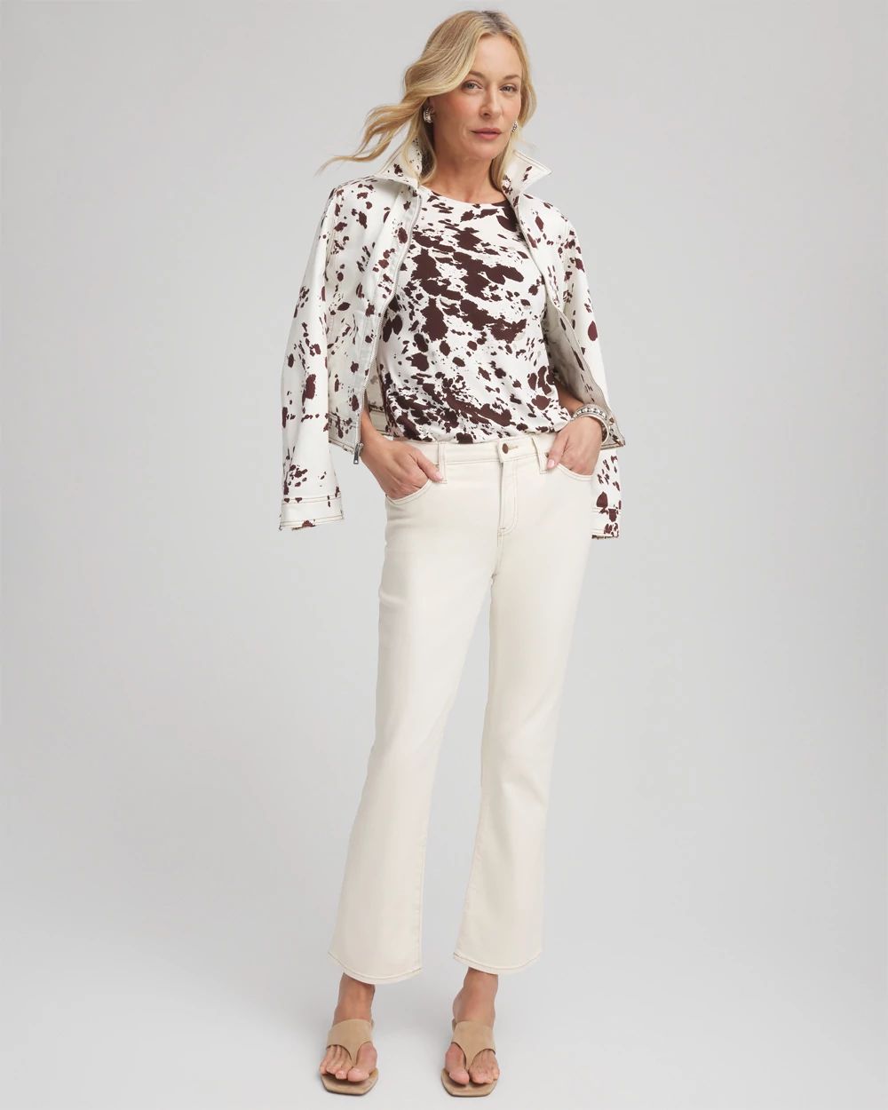 Petite Cropped Girlfriend Kick-Flare Jeans