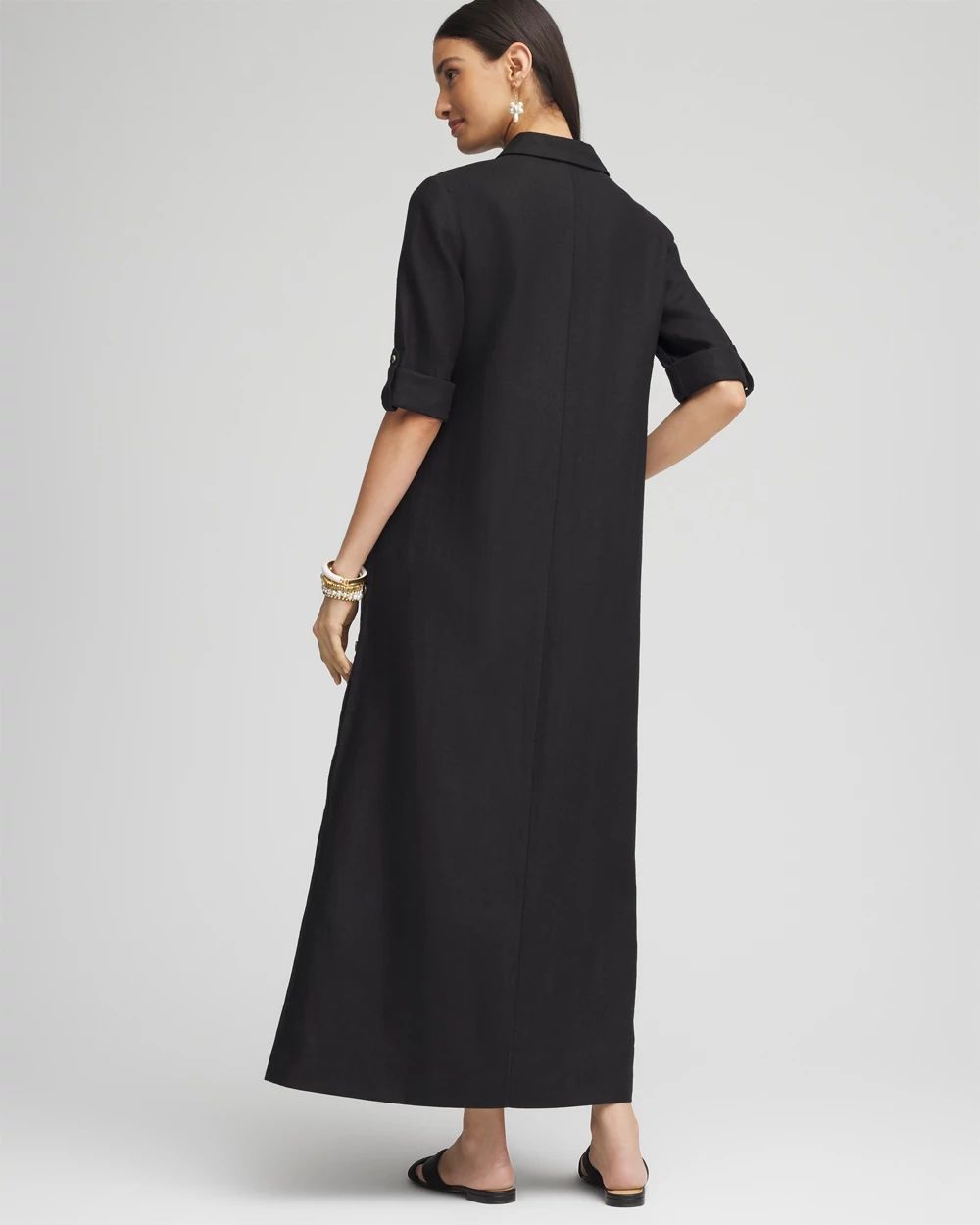 Linen Maxi Shirtdress click to view larger image.