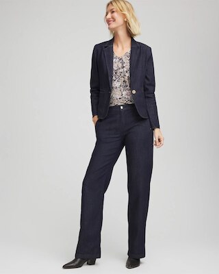 Denim Peplum Blazer click to view larger image.