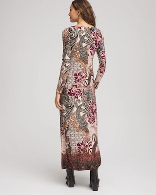 Patchwork Boatneck Column Maxi Dress click to view larger image.