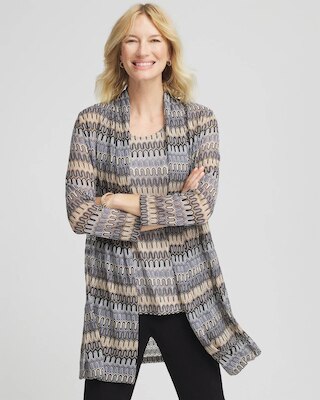 Travelers™ Knit Chevron Open-Front Cardigan