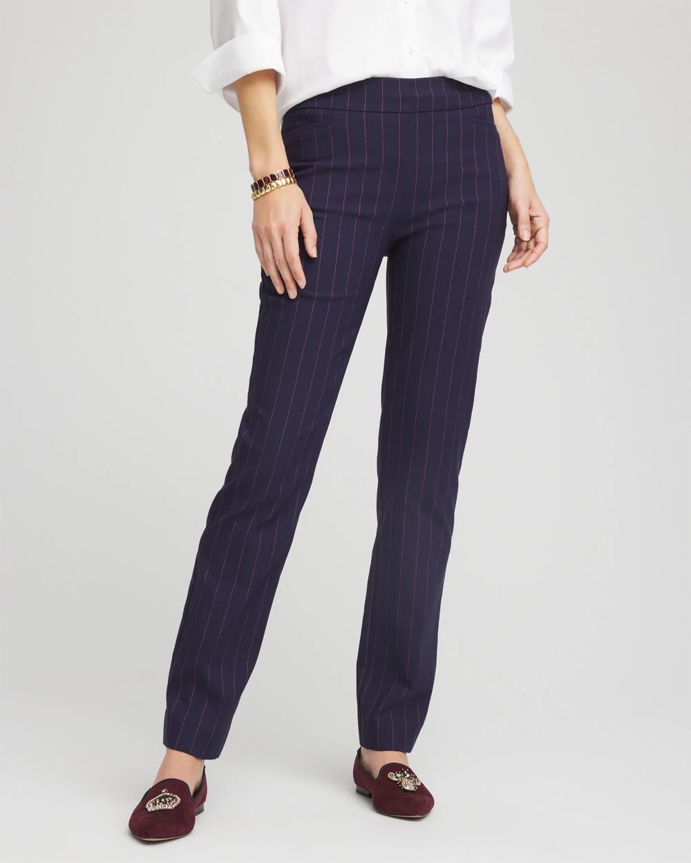 Shadow Stripe Brigitte™ Slim Pull-On Pants