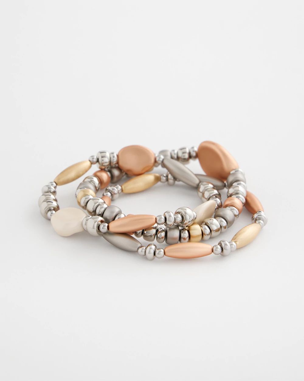 Mixed Metal Stretch Set of Three click to view larger image.