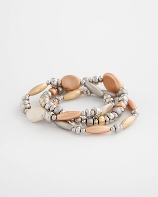Mixed Metal Stretch Set of Three click to view larger image.