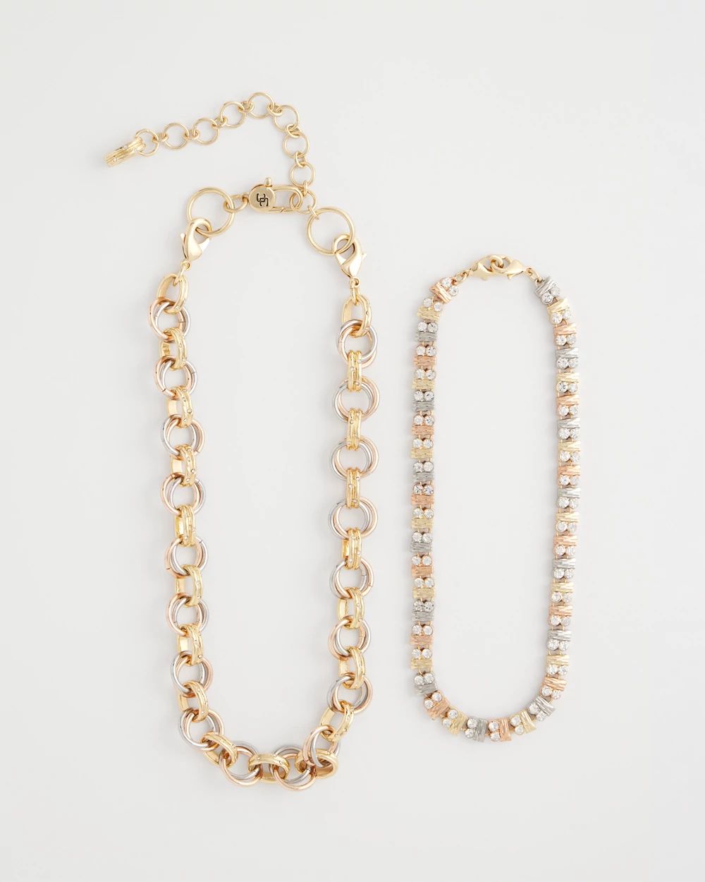 Convertible Tri-Tone Short Necklace click to view larger image.