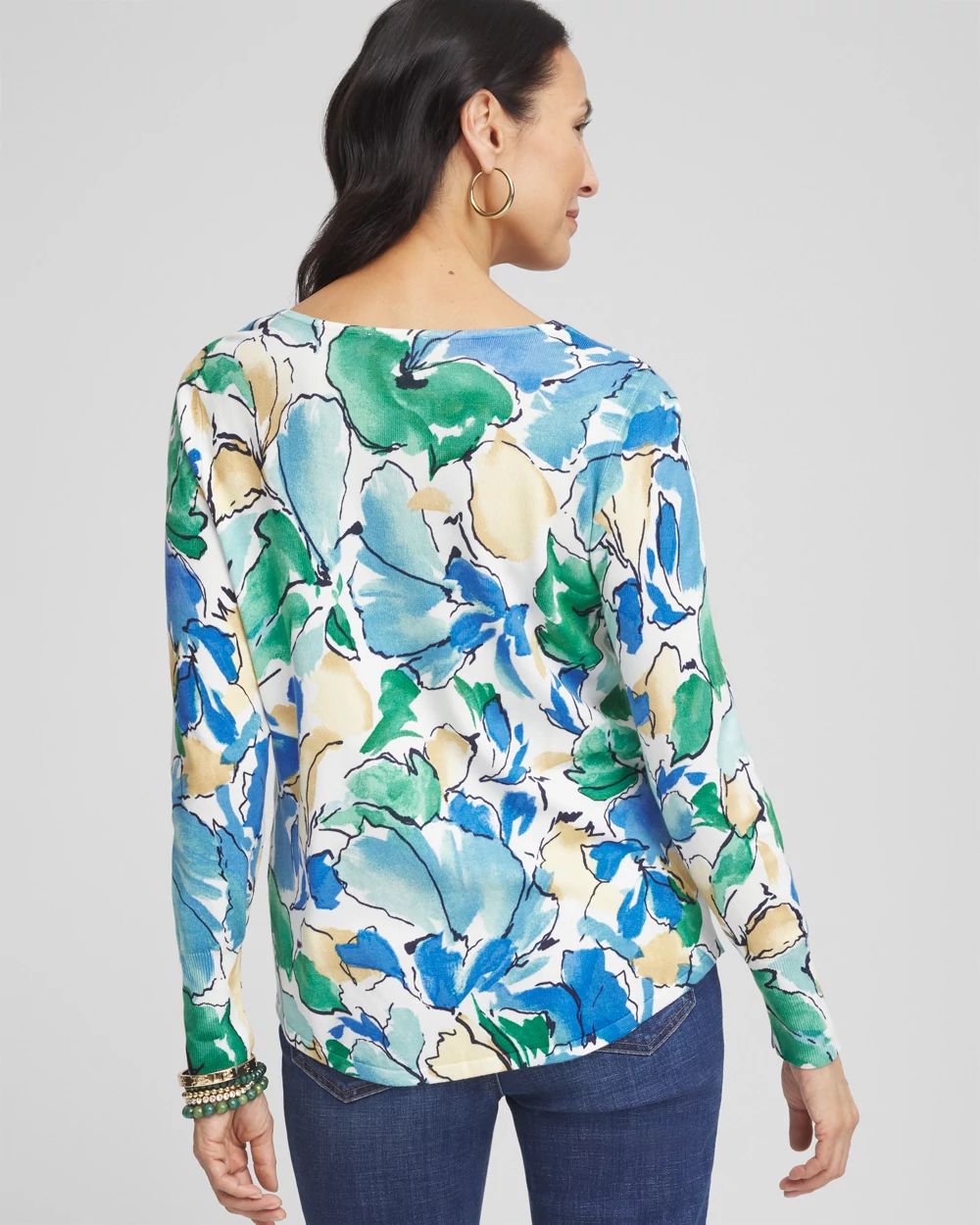 V-Neck Printed Pullover