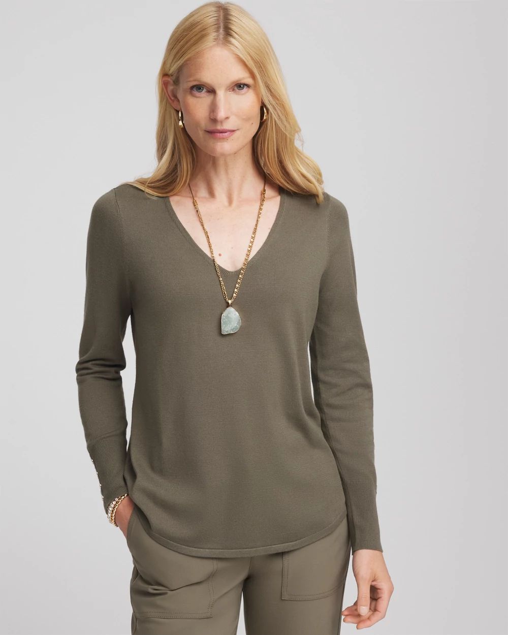 Ella V-Neck Pullover Sweater