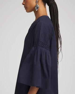 Cotton Voile Bell Sleeved Dress click to view larger image.