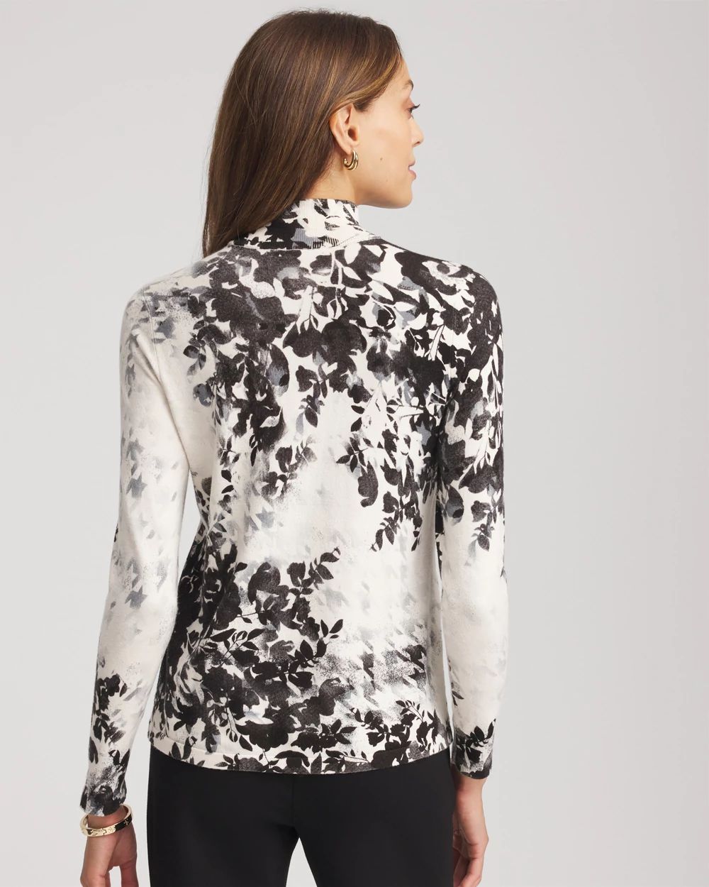 Ella Houndstooth Mockneck Sweater click to view larger image.