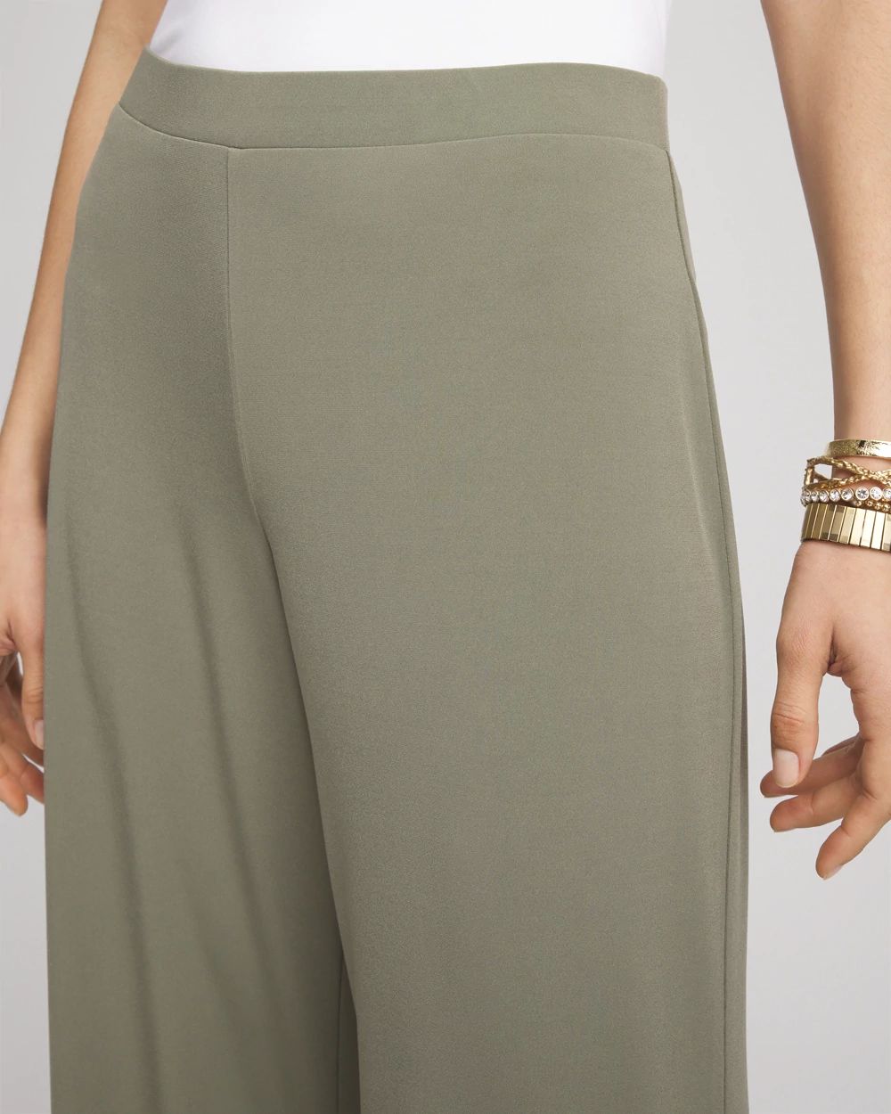 Petite Travelers™ Knit Wide-Leg Pants