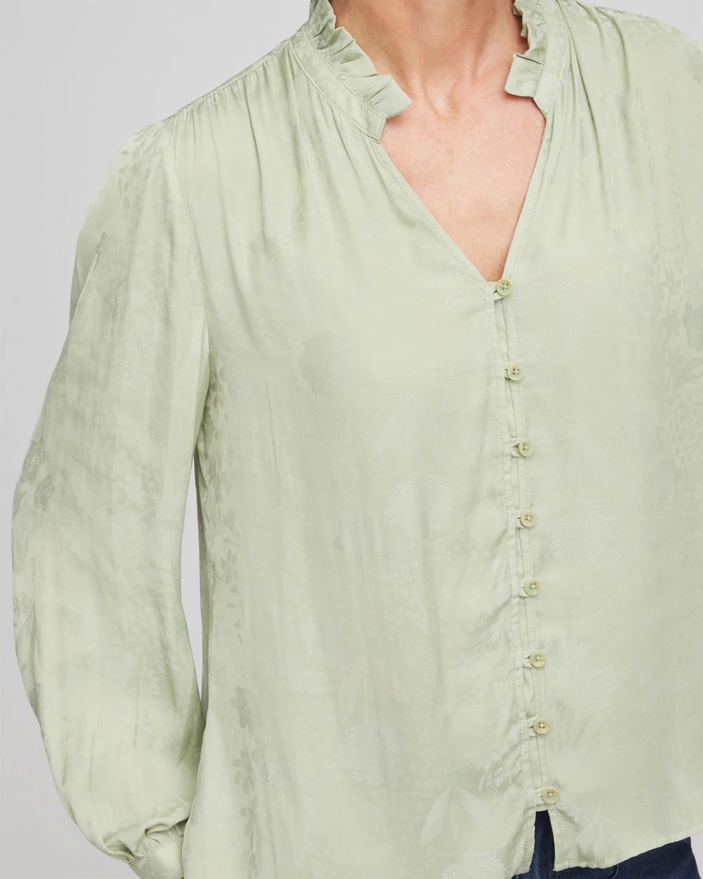 Jacquard Georgette Peasant Blouse click to view larger image.