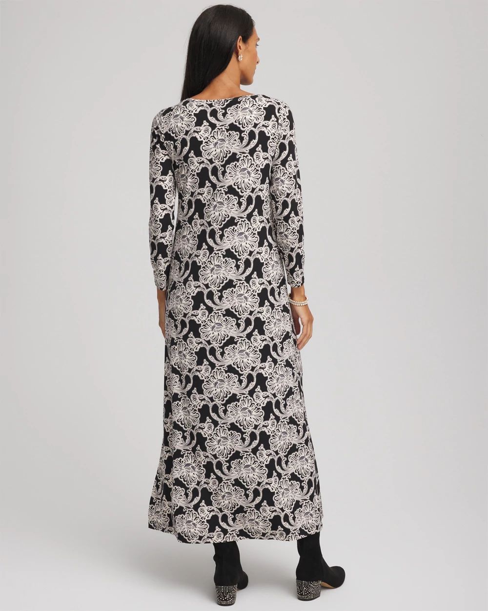 Printed Jersey Knit Maxi Dress click to view larger image.