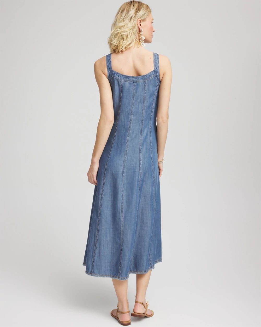 Twill Denim Trapeze-Tank Dress