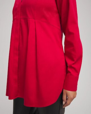 No Iron™ Peplum Pleated Shirt click to view larger image.