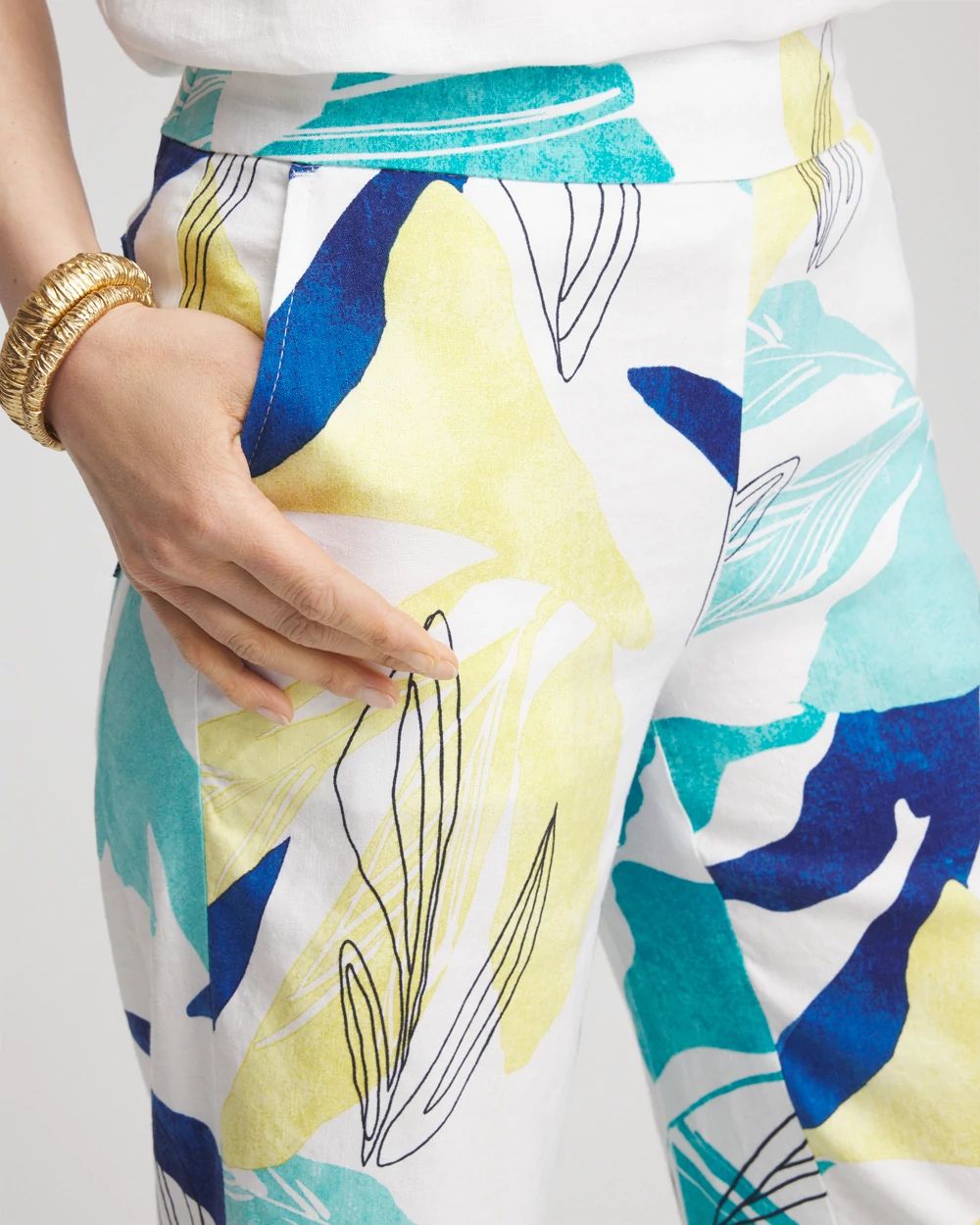 Tropical Linen Stretch Relaxed Pants click to view larger image.