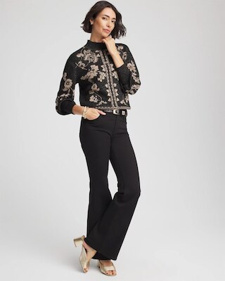 Bryne Jacquard Mockneck Pullover click to view larger image.