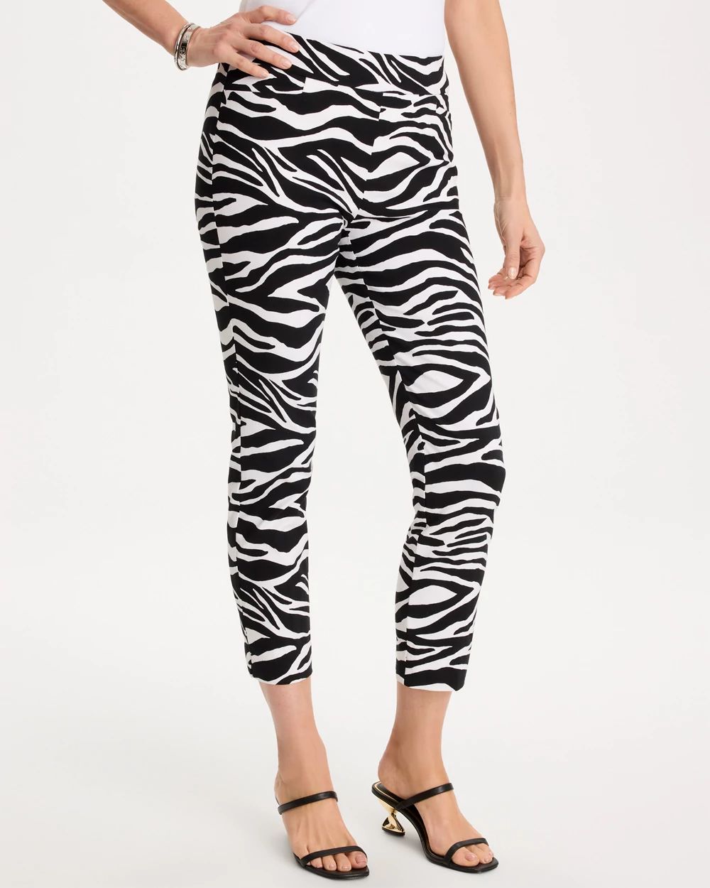 Petite Zebra Brigitte™ Slim Pull-On Crop Pant