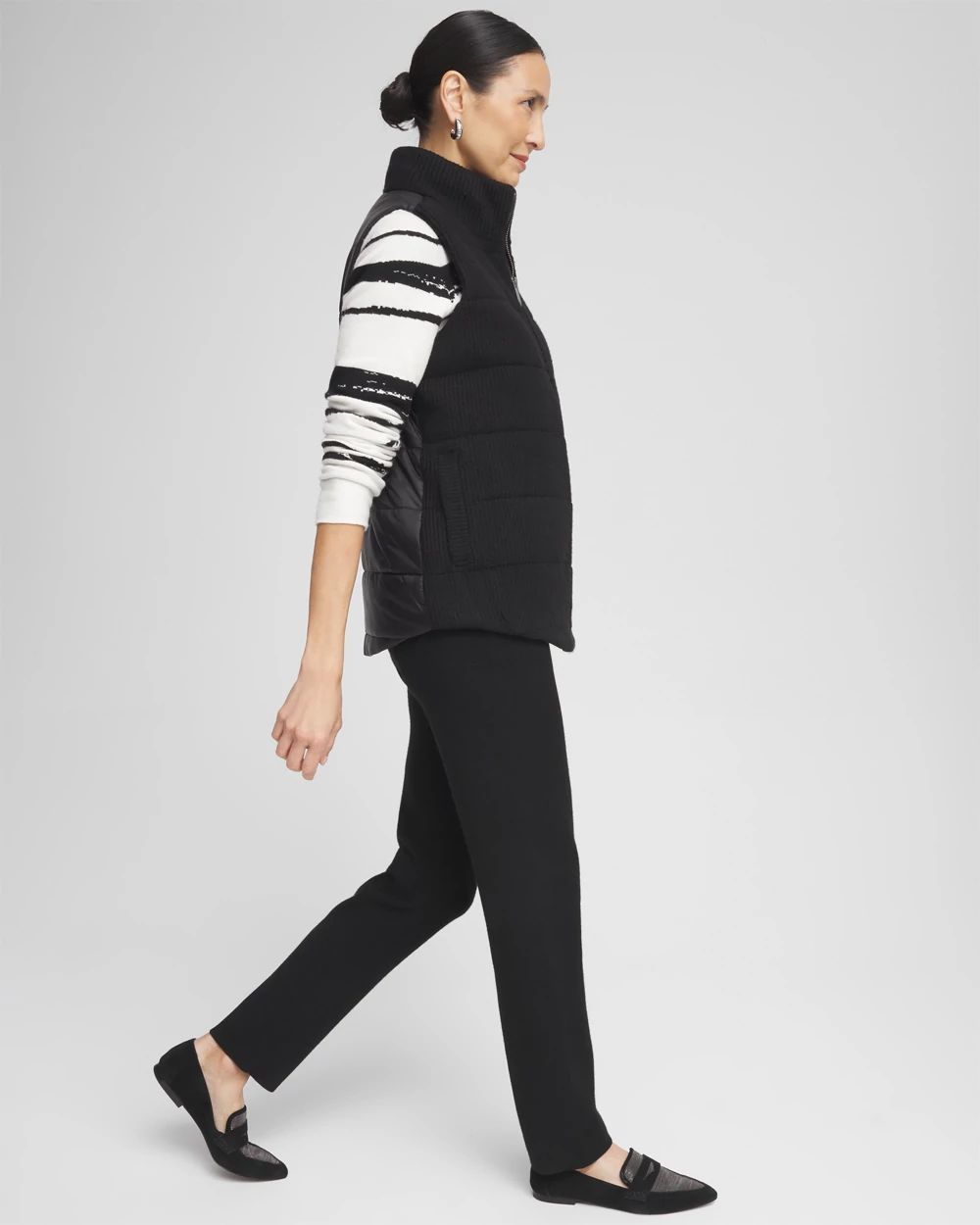 Zenergy® Luxe Ribbed-Knit Puffer Vest click to view larger image.