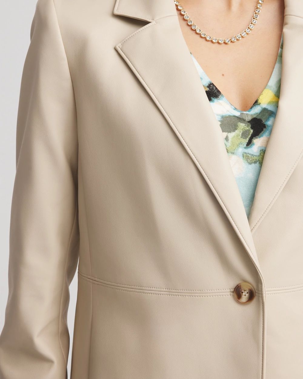 Faux Leather Blazer click to view larger image.