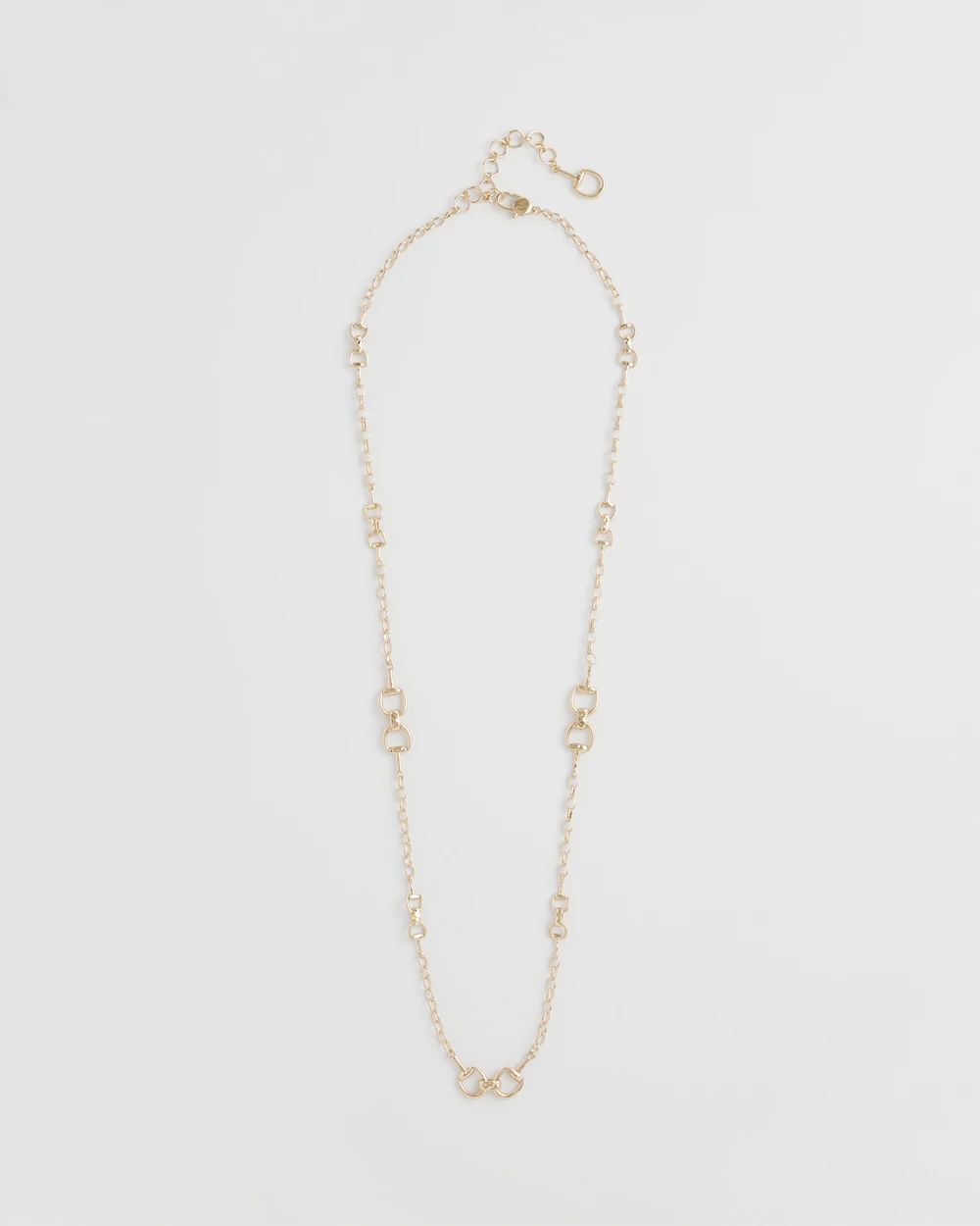 Equestrian Horsebit Long Link Necklace