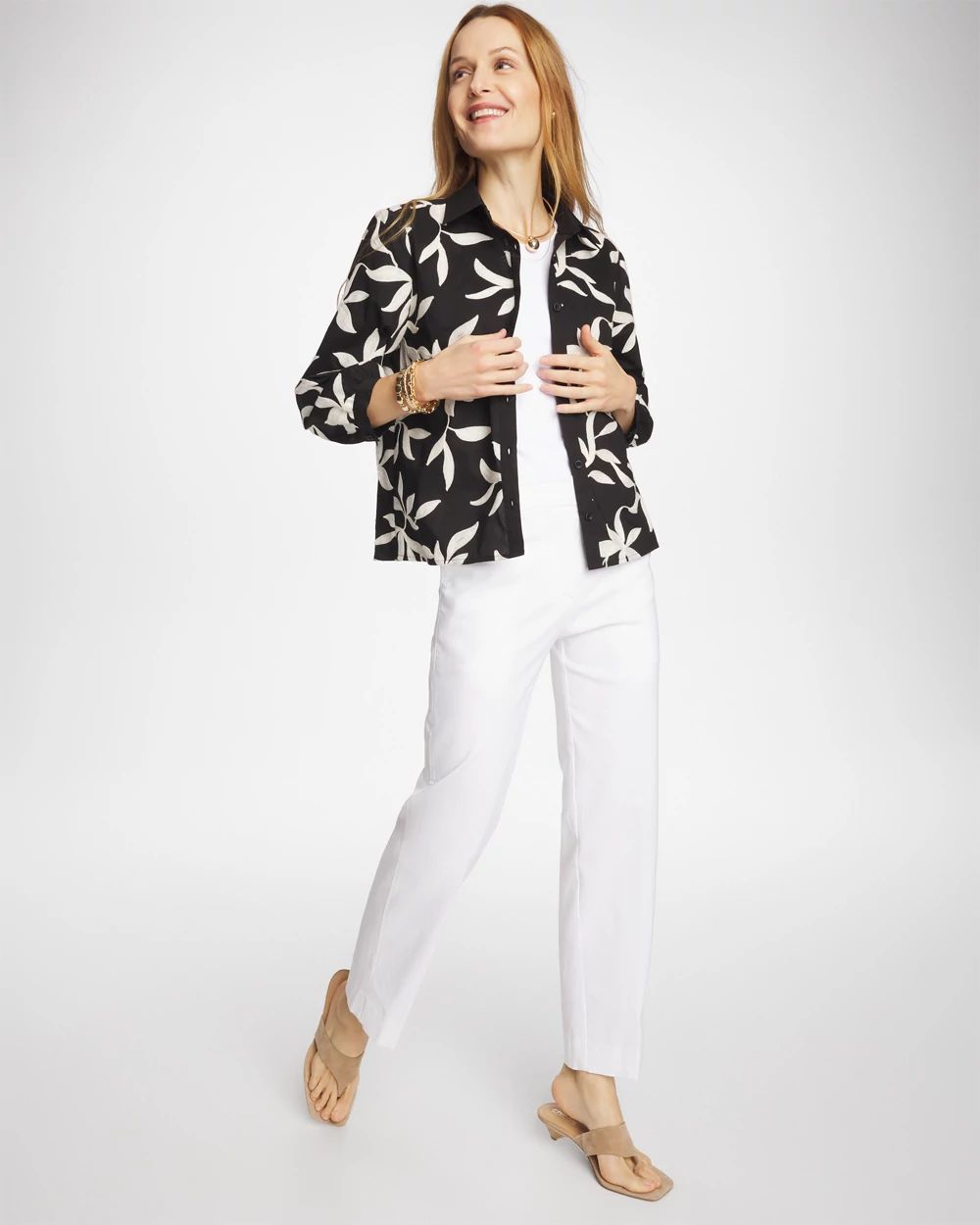 Emme Fly Front Straight Cropped Pants click to view larger image.