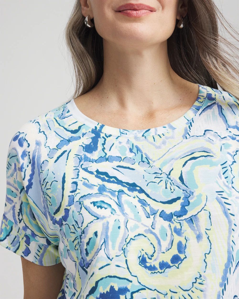 Zenergy® Paisley Drop Shoulder Tee